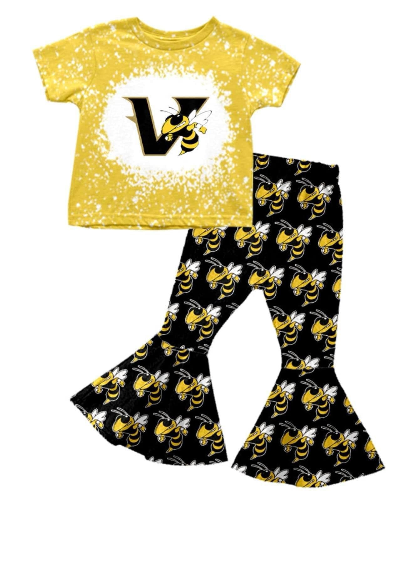 baby girls college team design bell bottoms clothes