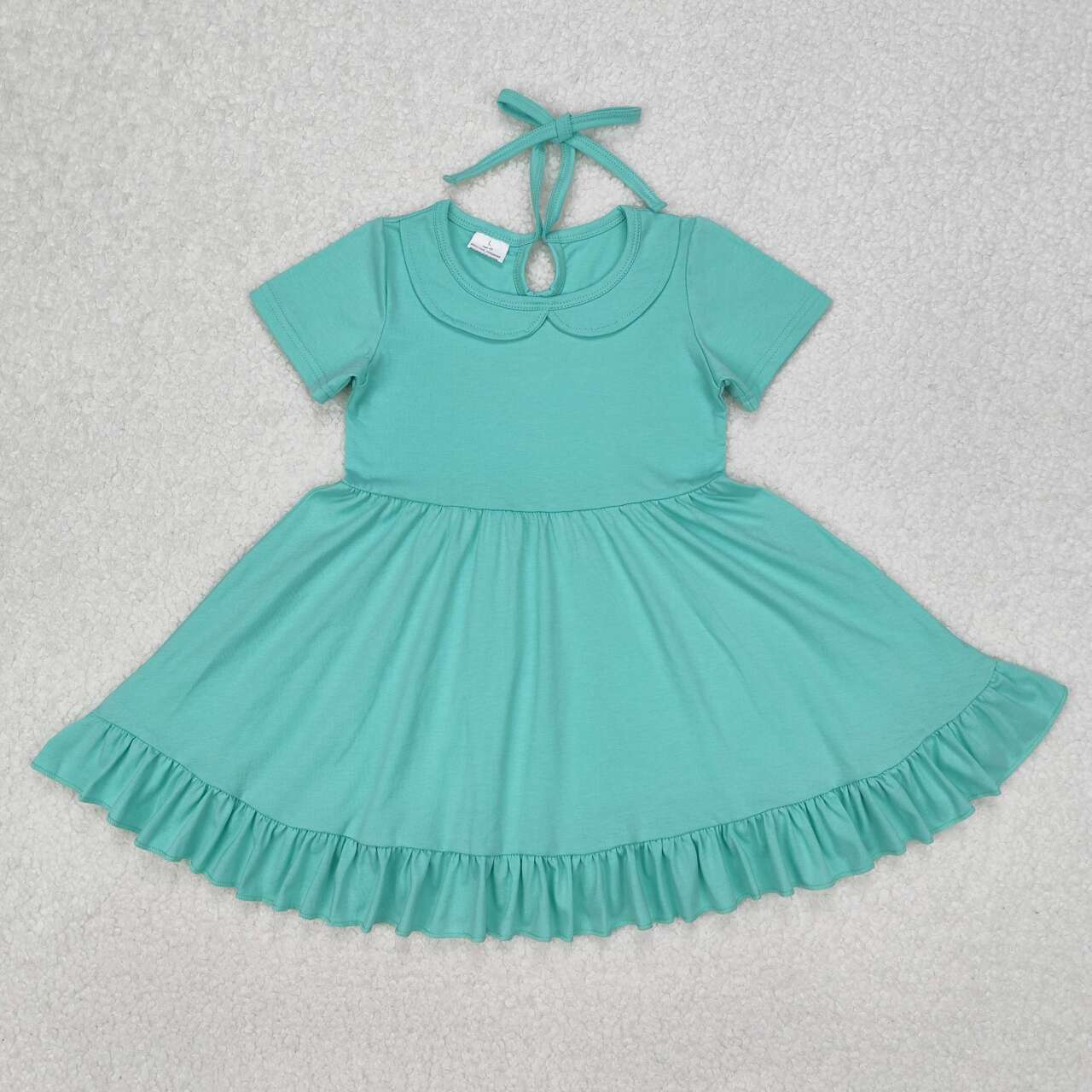 Infant baby girls light green cotton dress