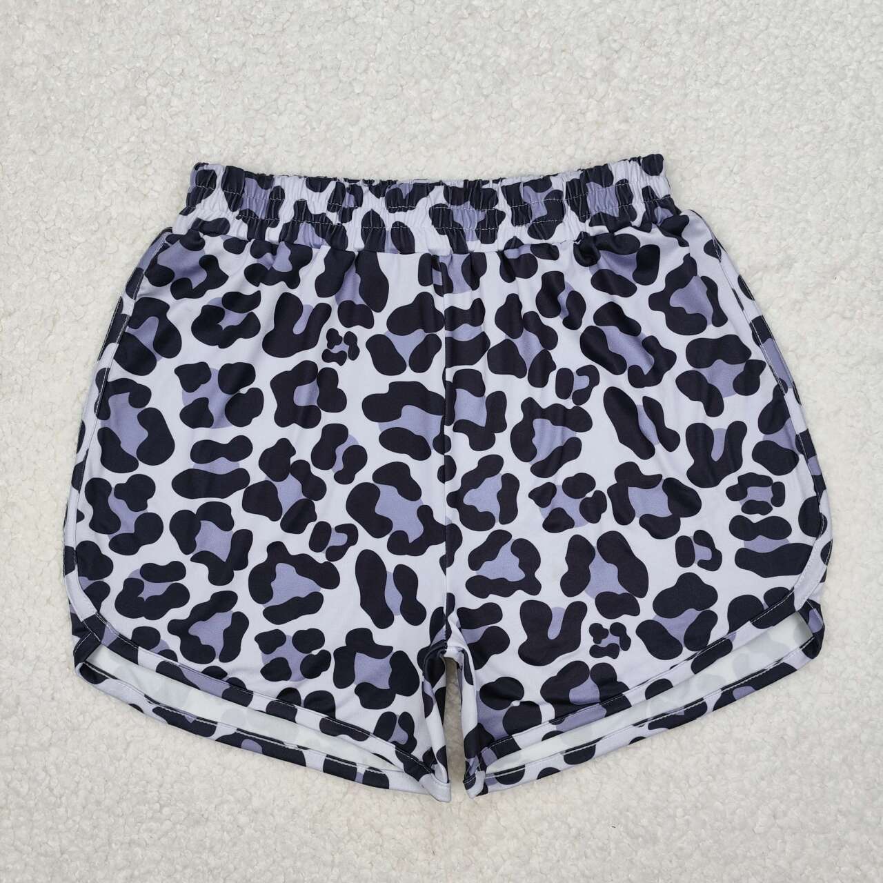 Adult women black grey cheetah shorts