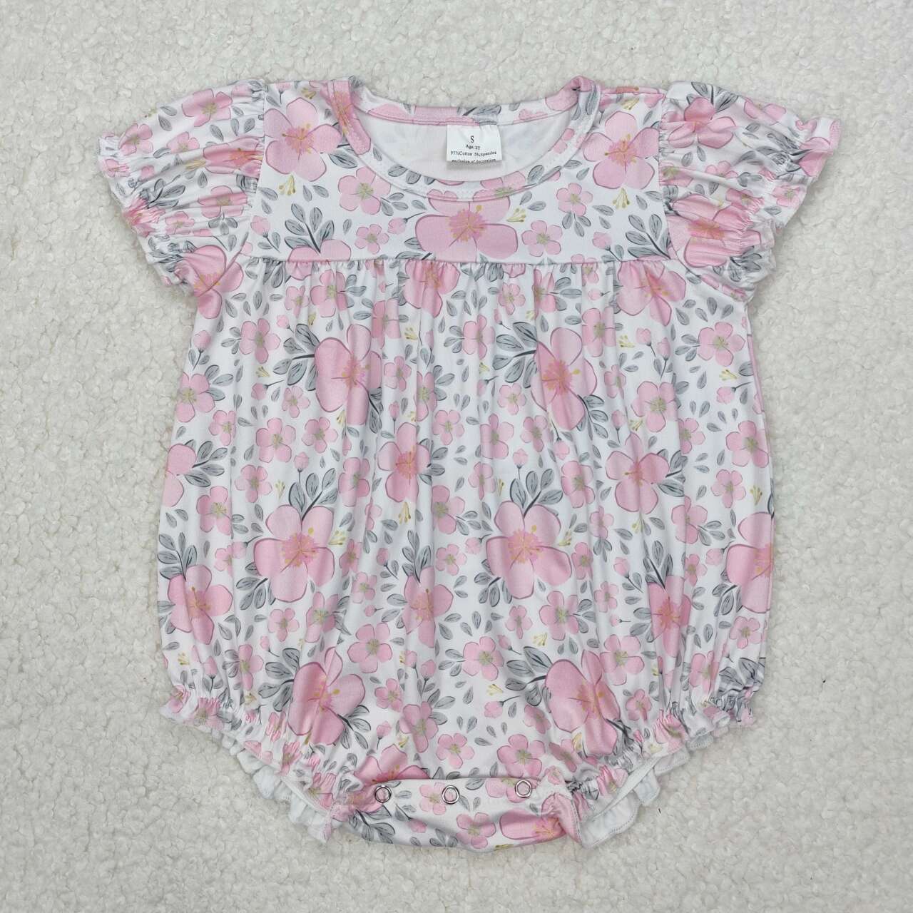 Toddle baby girls pink flower summer romper