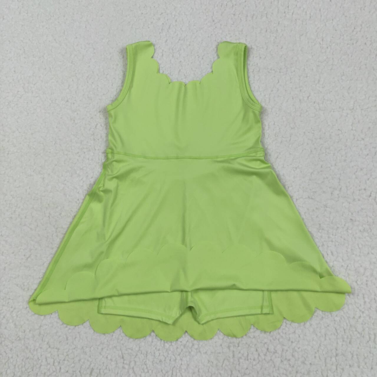 Baby girls lime green color active wear athletic summer yoga skirt dress