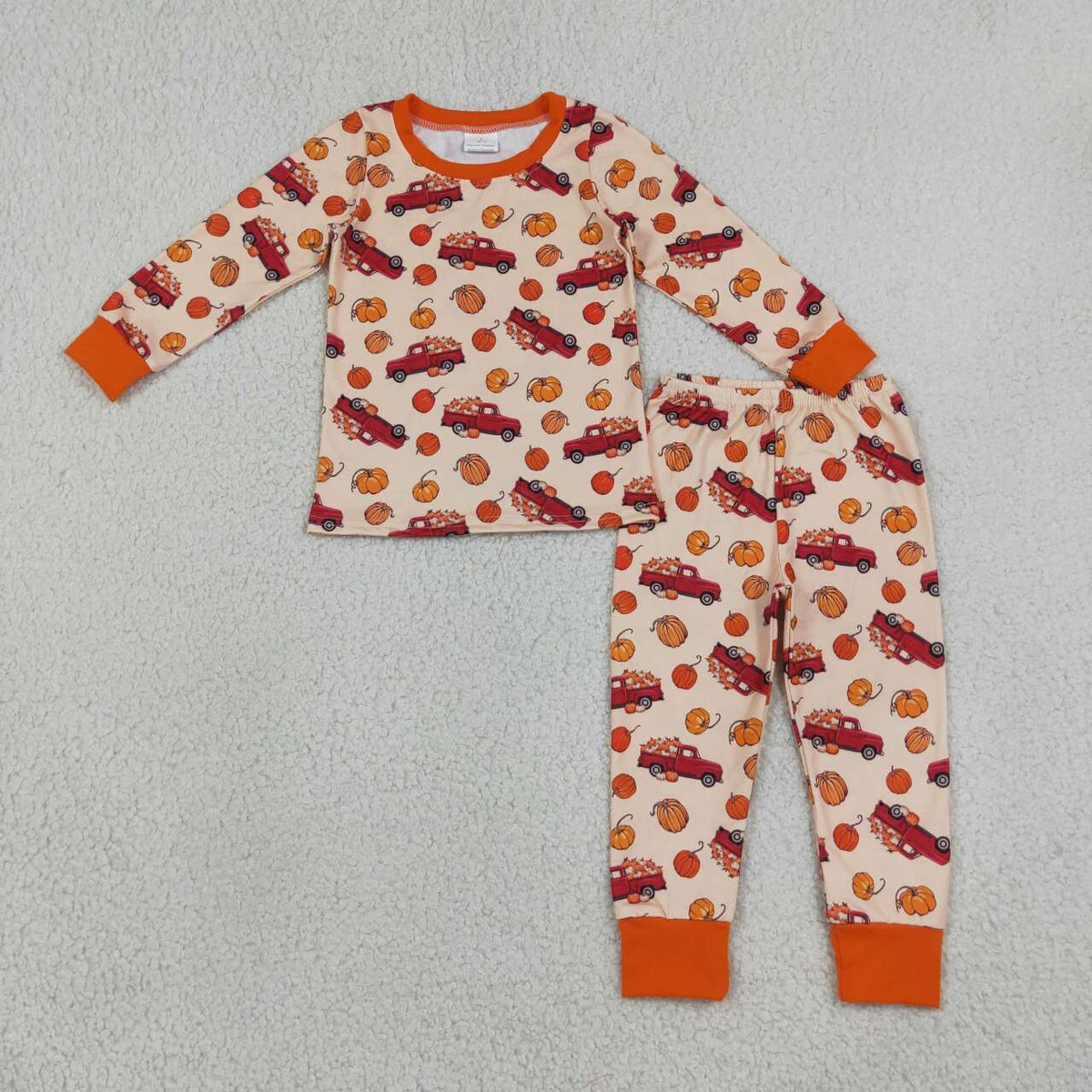 Pumpkin truck boys long sleeve pajama set outfit
