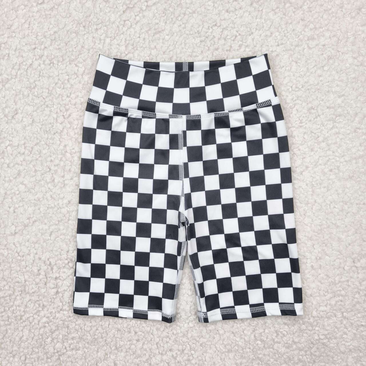 Toddle baby girls black checkered summer biking shorts