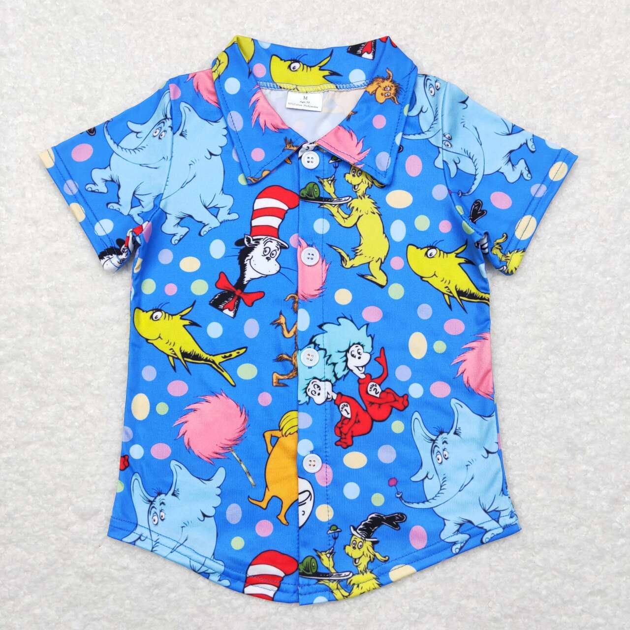 boy short sleeve dr button up t-shirt