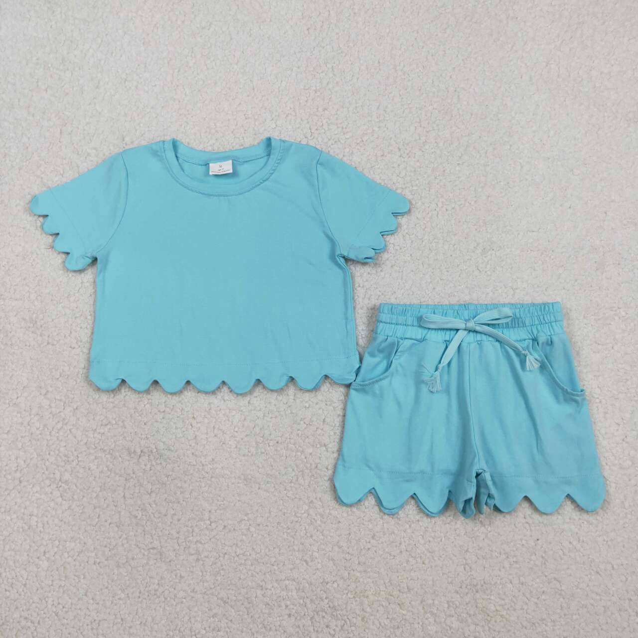 Aqua color toddle baby girls summer outfit