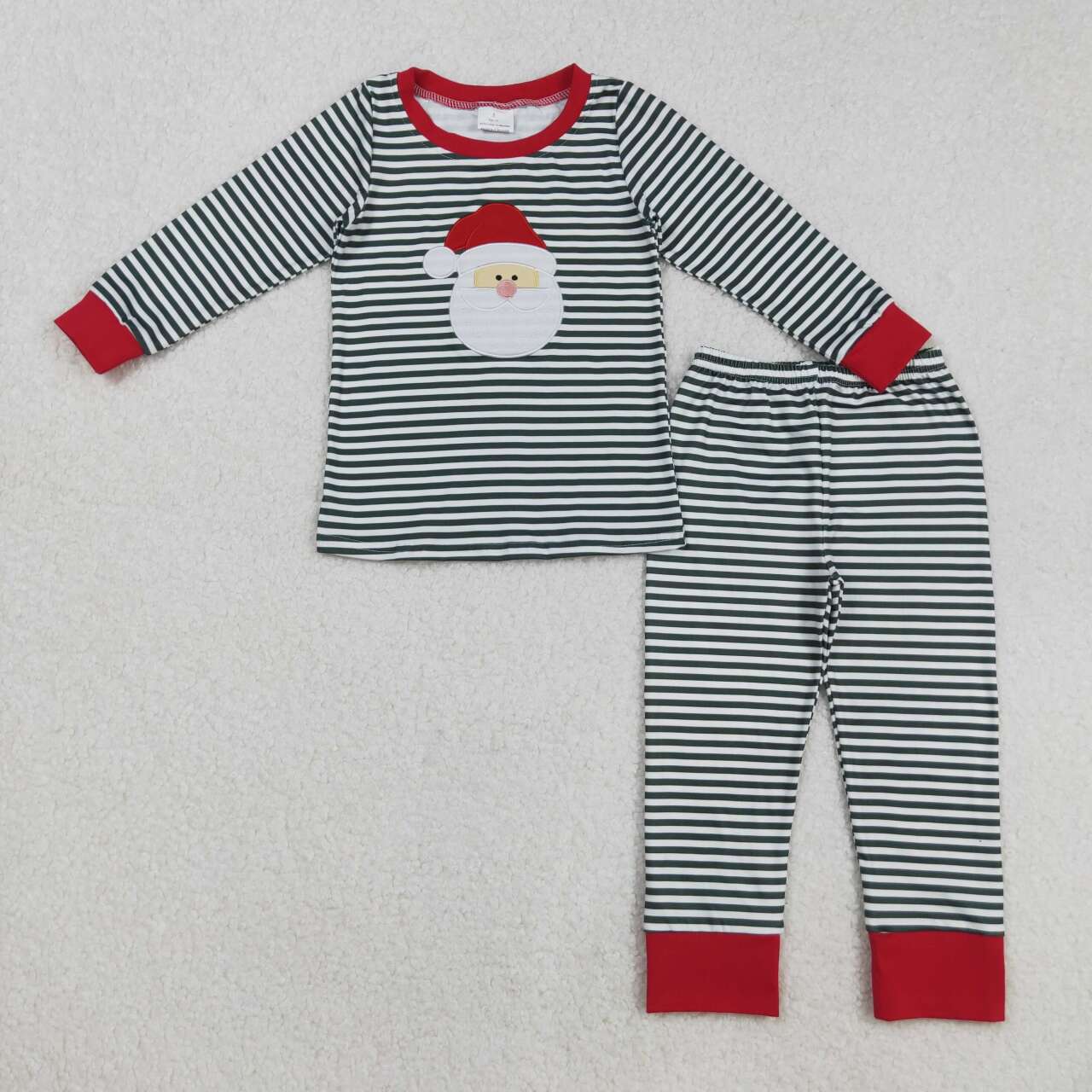 Embroidery Christmas Santa Claus boy long sleeve outfit