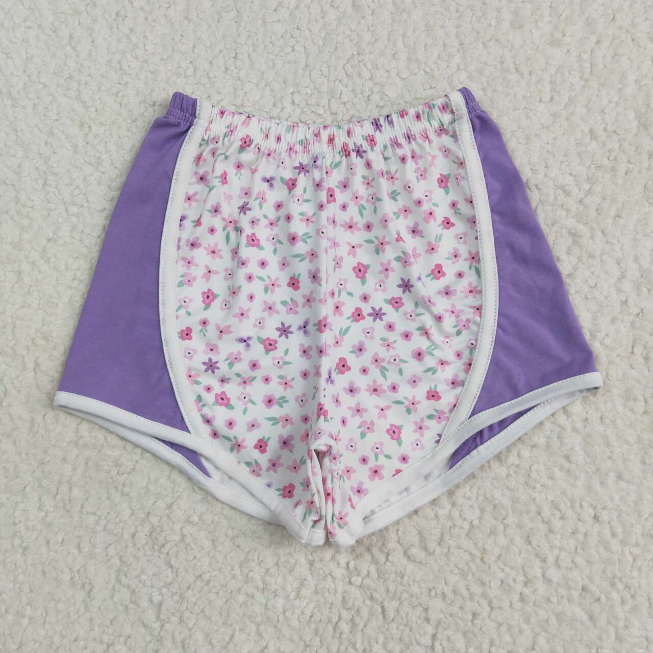 Toddle baby girls lavender floral summer shorts