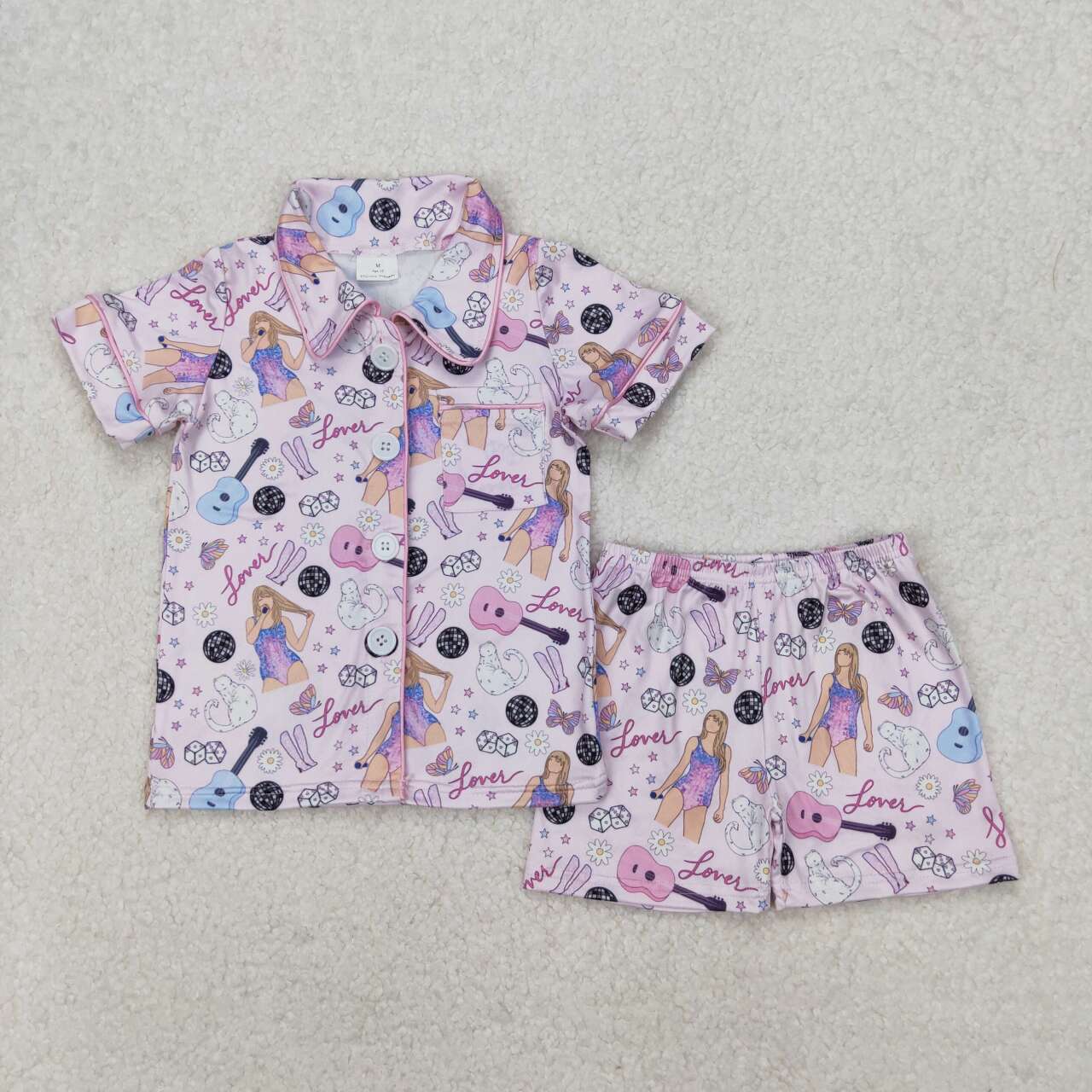 Country music singer girls short sleeve pajama outfit
