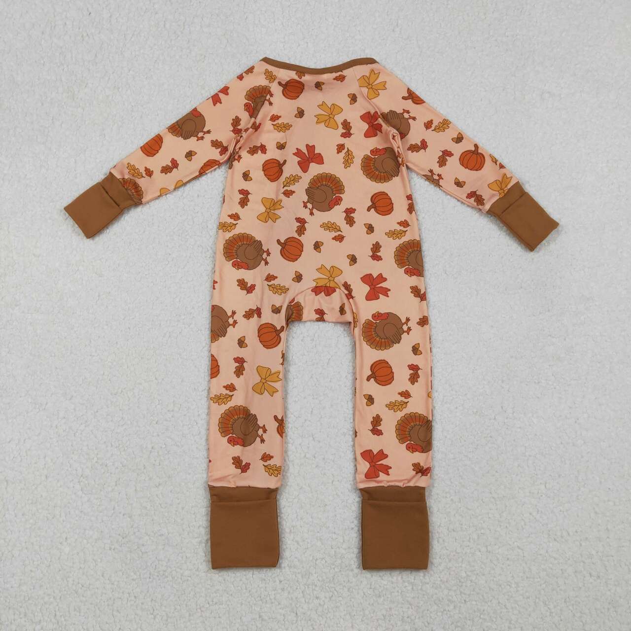 Thanksgiving turkey baby girl romper