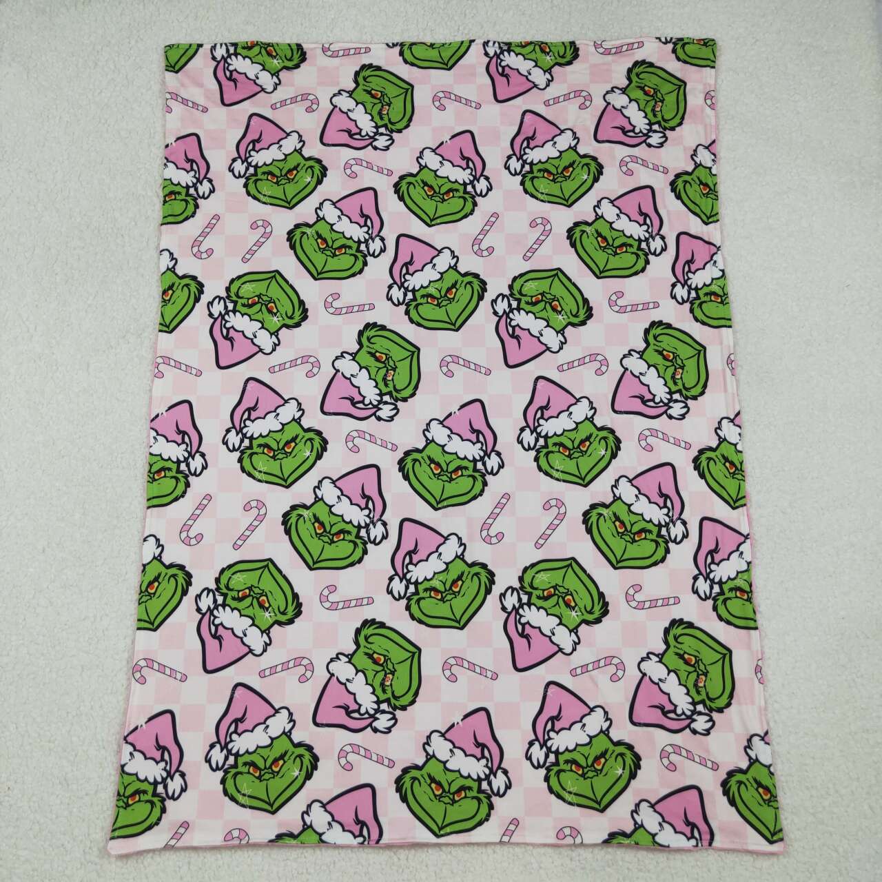 toddle kids Christmas green face soft blanket