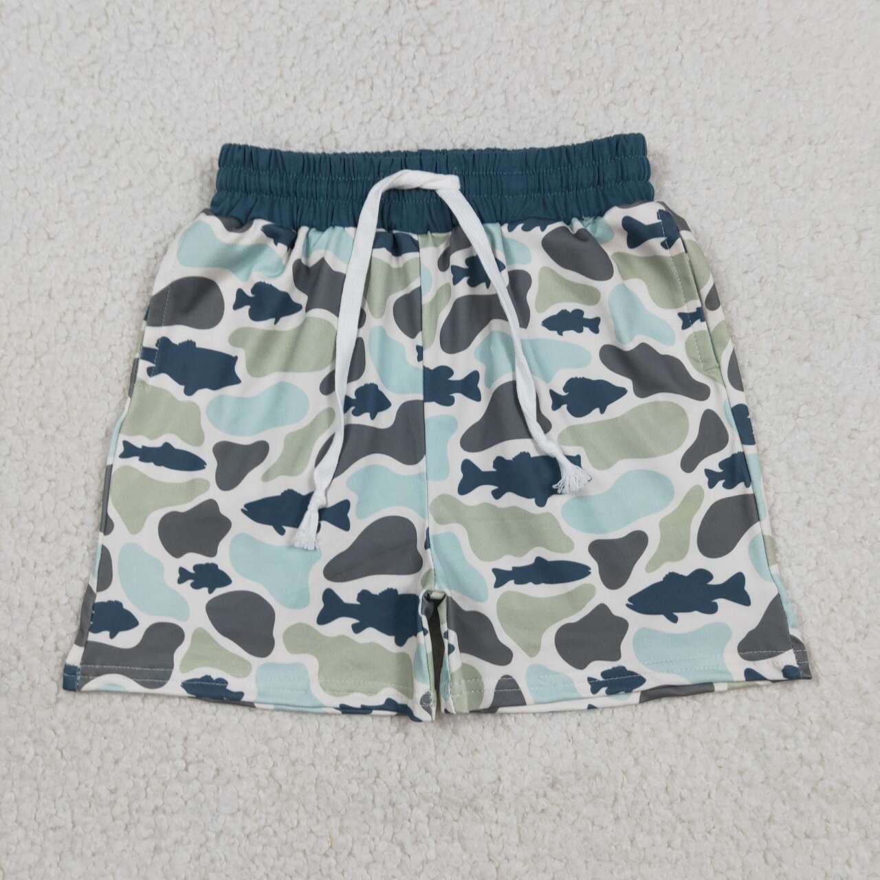 Toddle baby boy green blue camo summer shorts