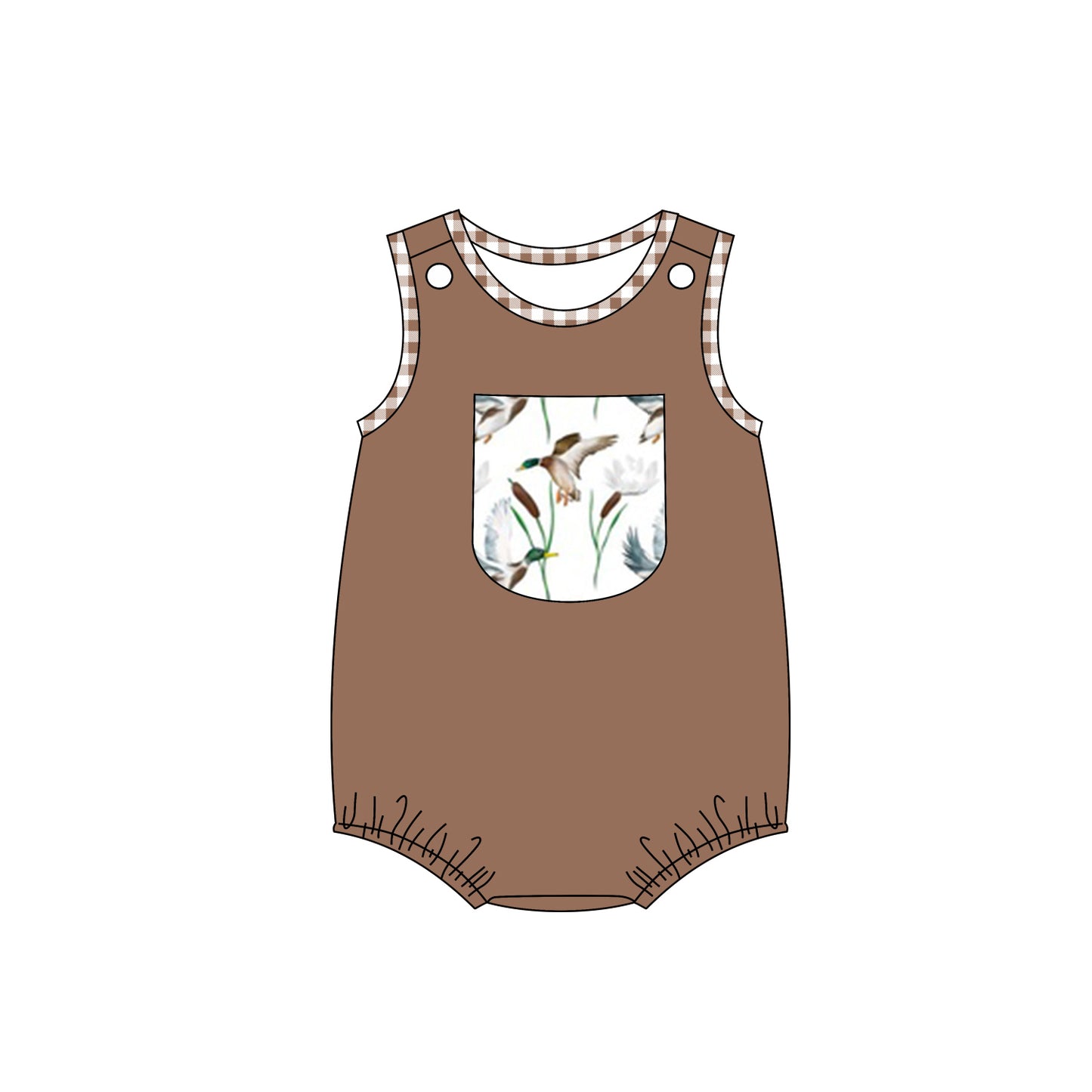 mallard duck brown romper
