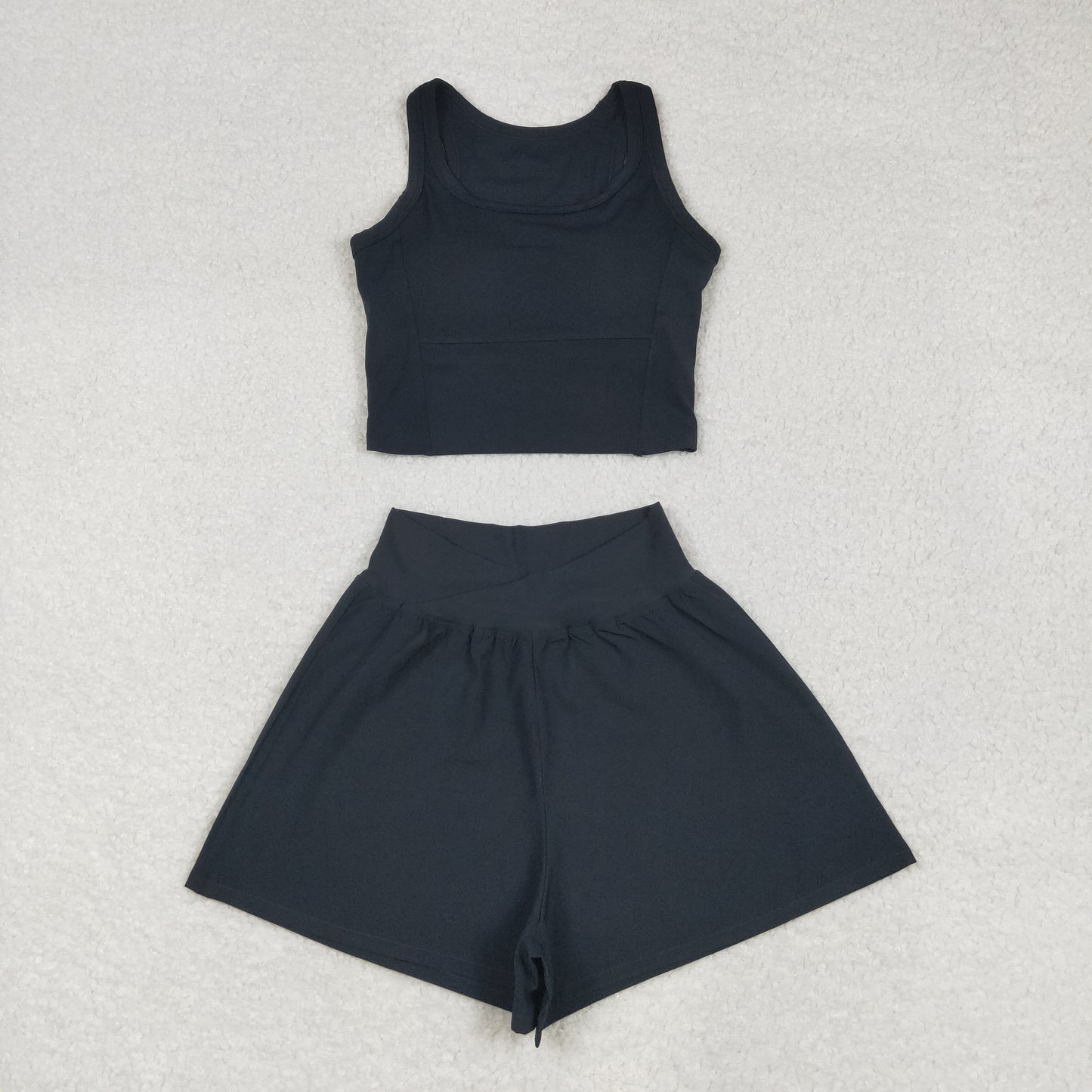 USA SHOP Adult women black yoga short set GSSO2649