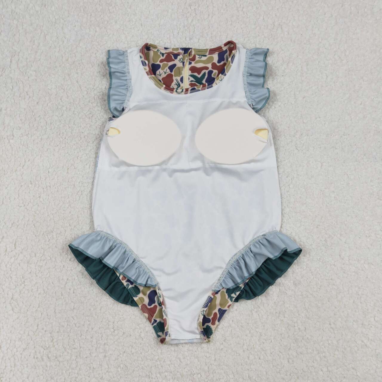 Toddle girls camo turkey print one piece swimsuit