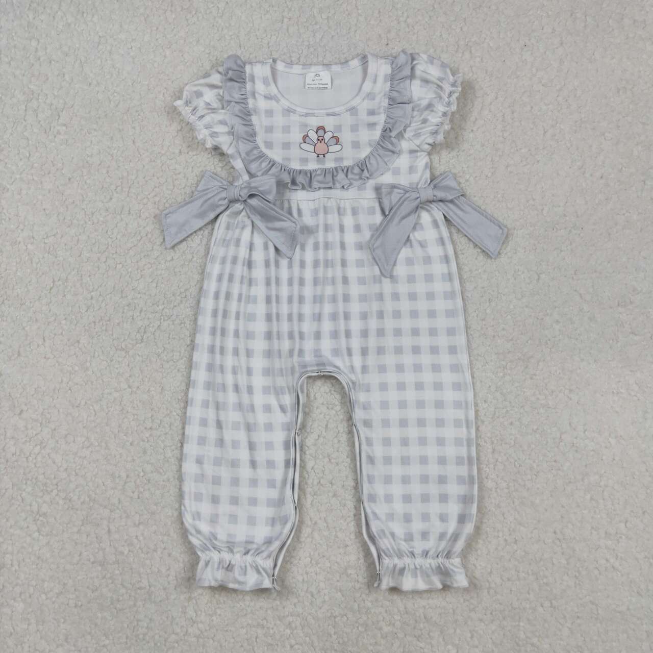 Toddle girl Thanksgiving turkey long sleeve romper