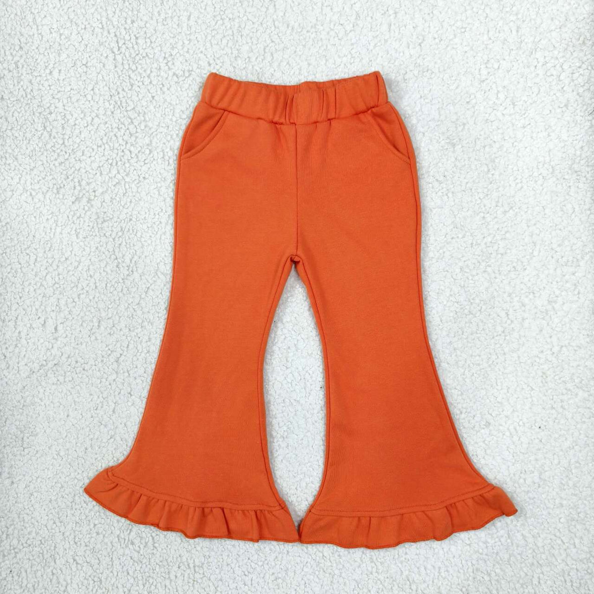 Solid orange girls sweatshirt fabrics bell bottoms