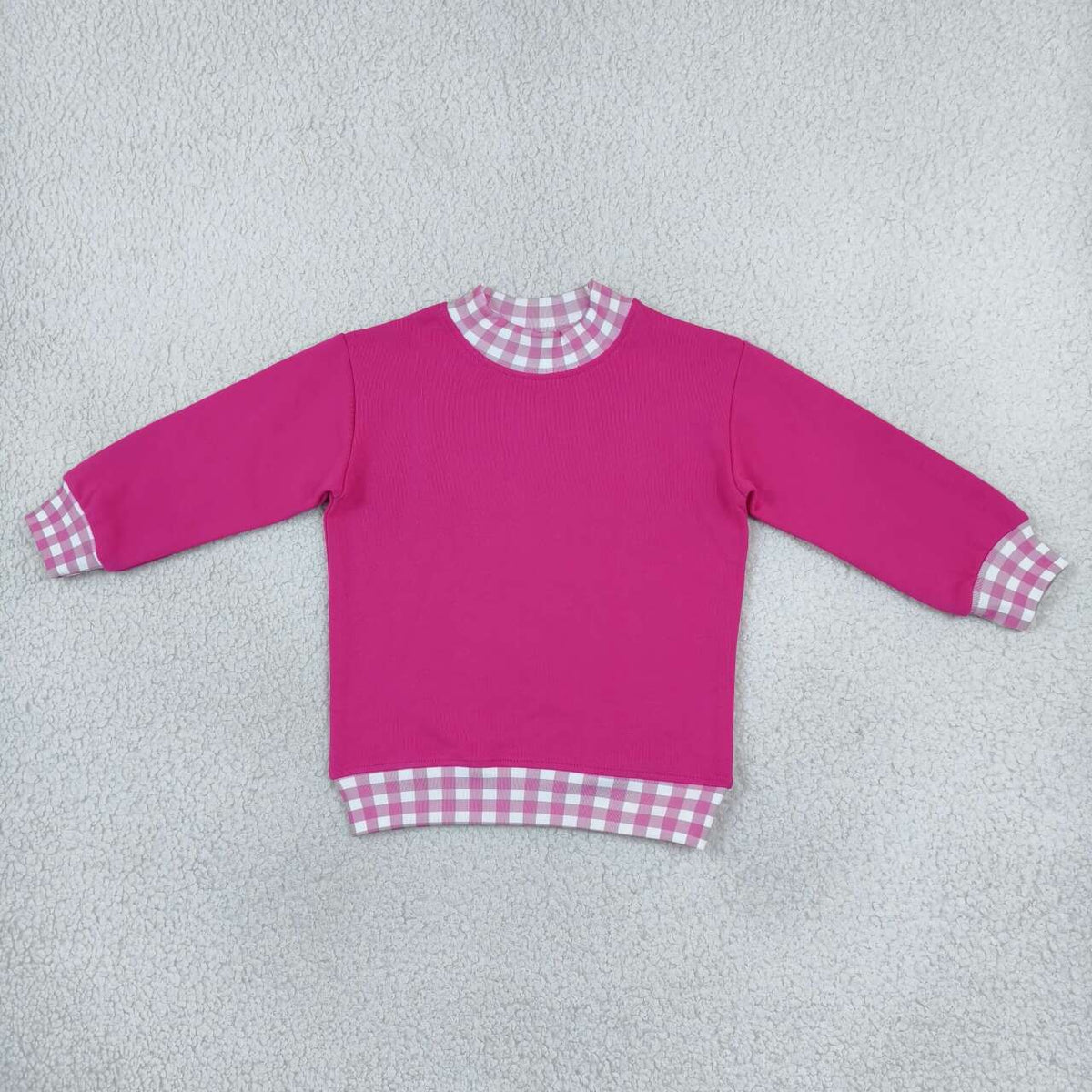 Hot pink color kids girls long sleeve pullover top