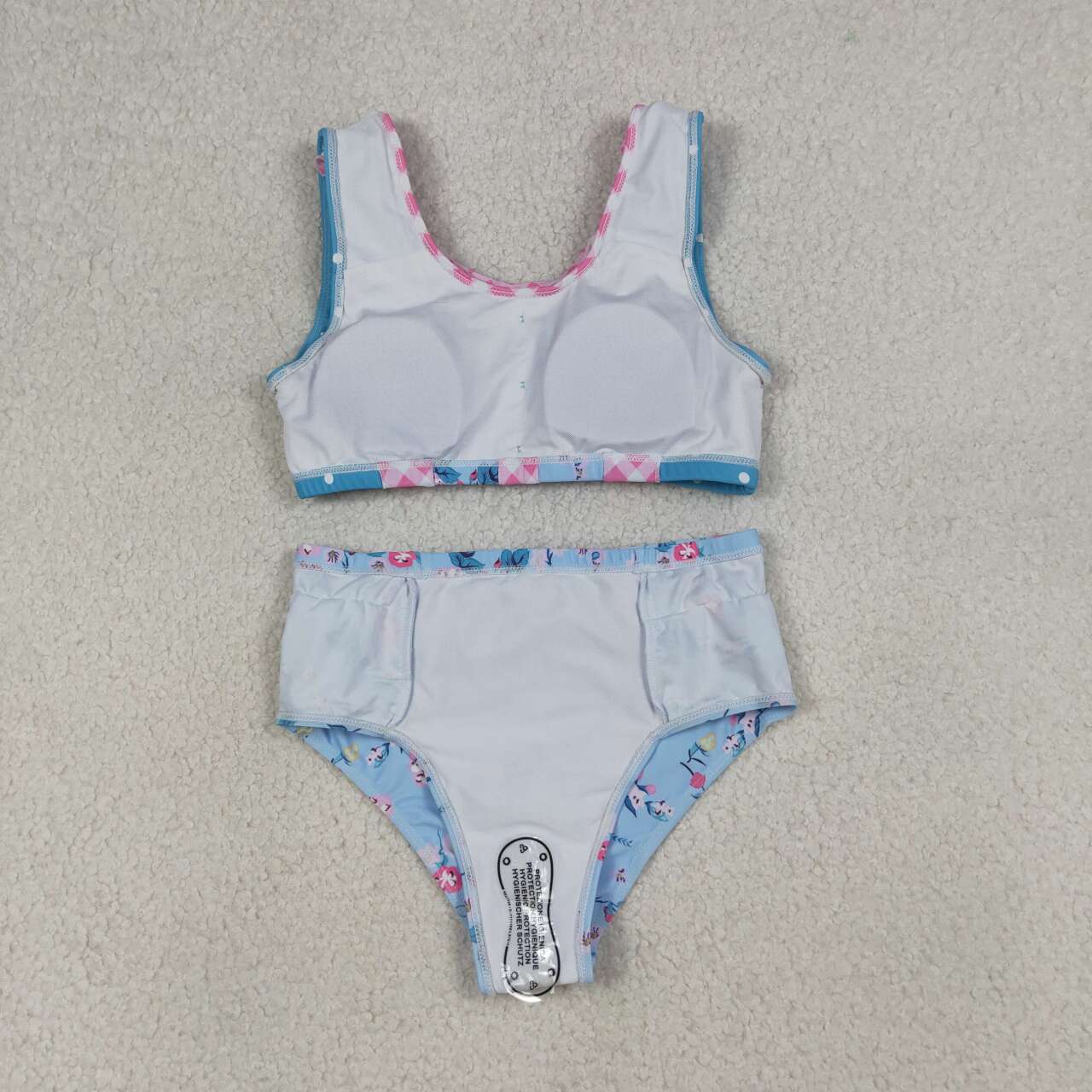 blue floral one piece summer swimwear