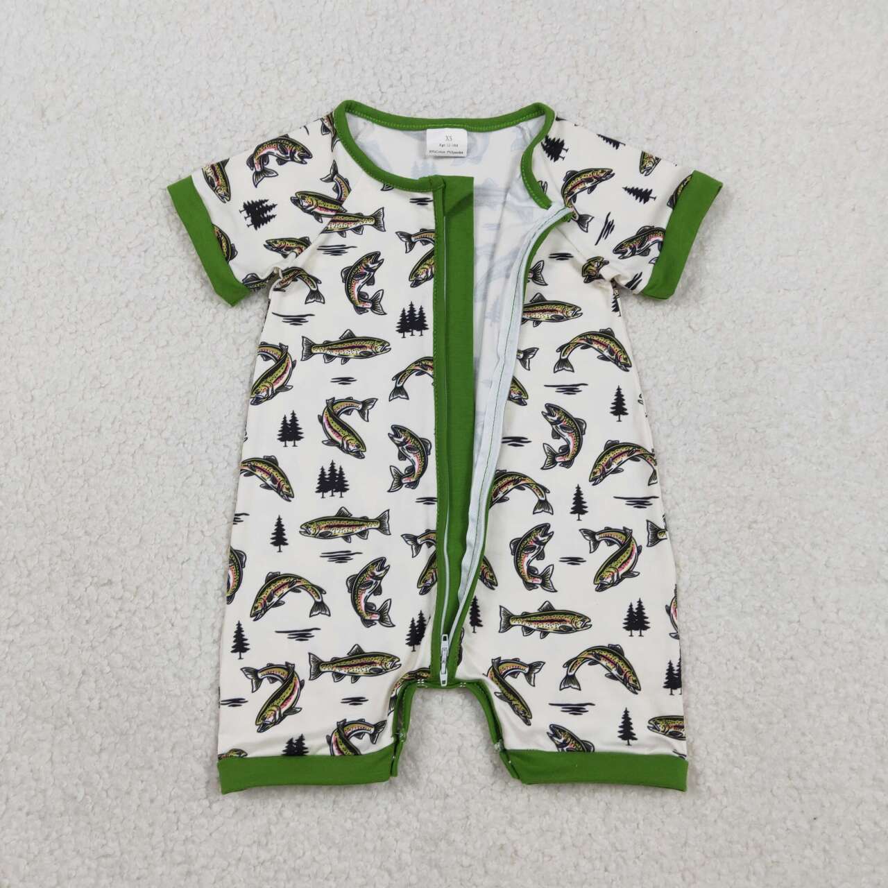Toddle baby boy fishing zip romper