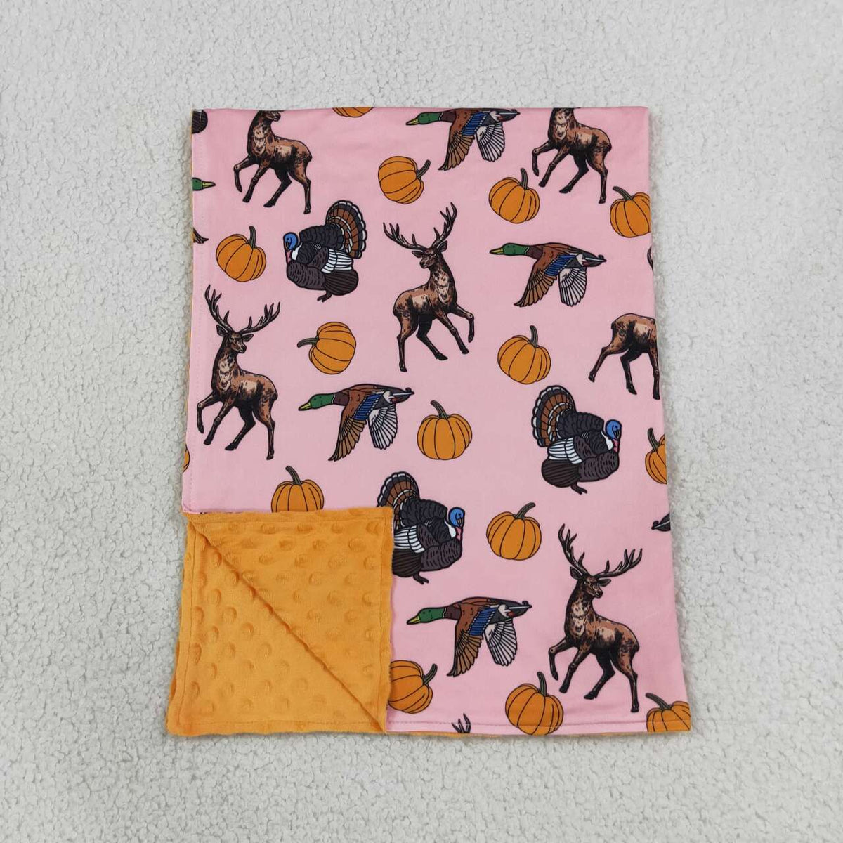 Toddle kids deer duck pumpkin design soft blanket