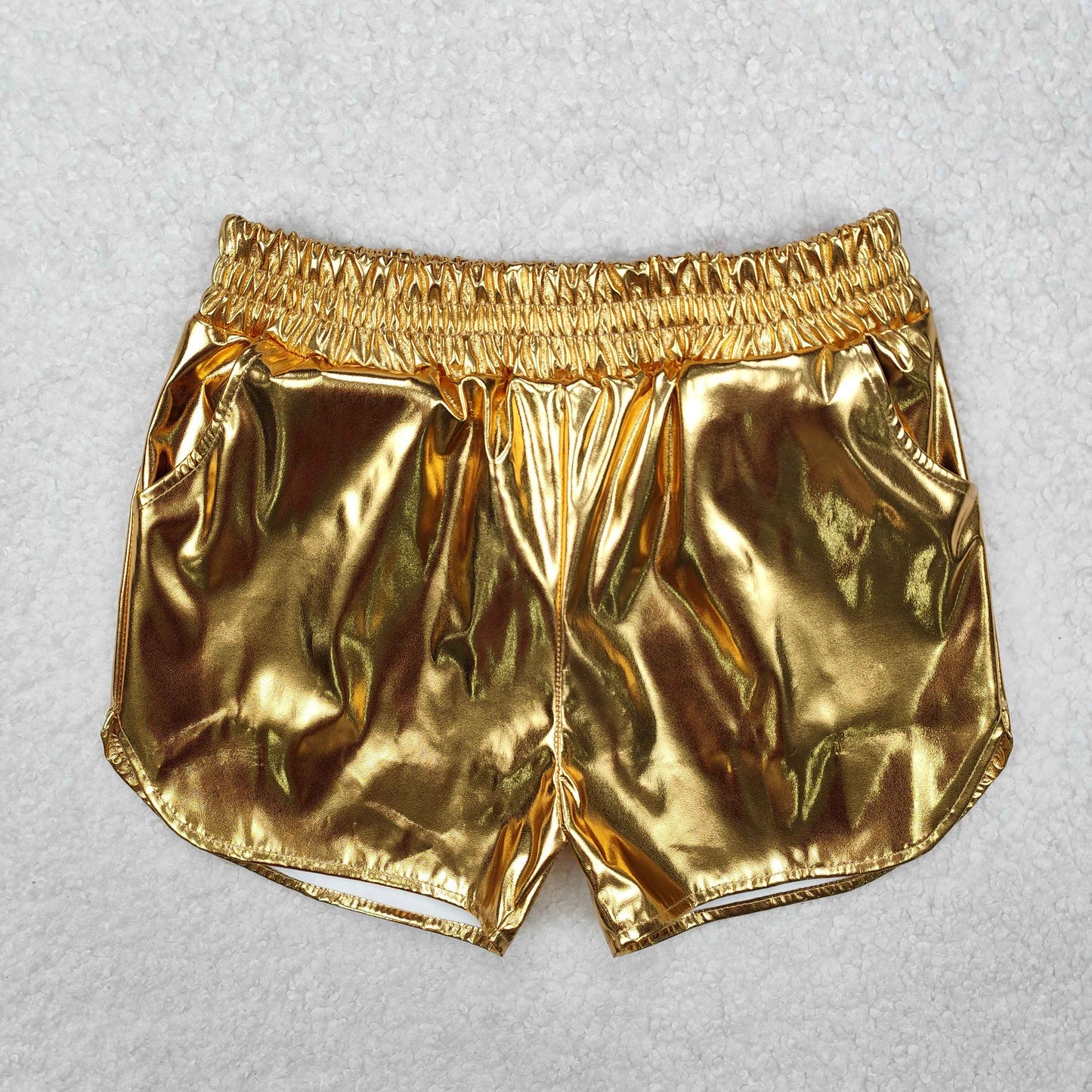 toddle girls golden p-leather summer shorts