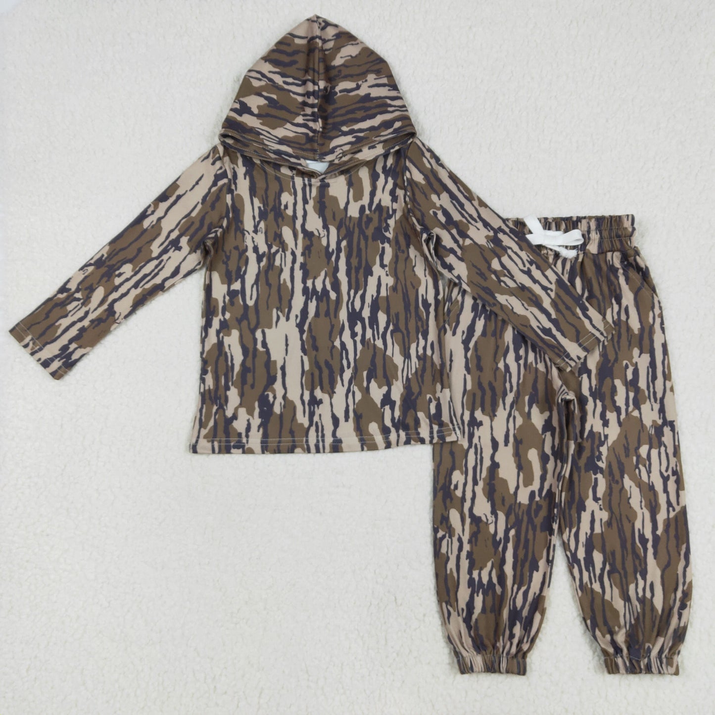 Kids wholesale camo spring fall hoodie set boy clothes