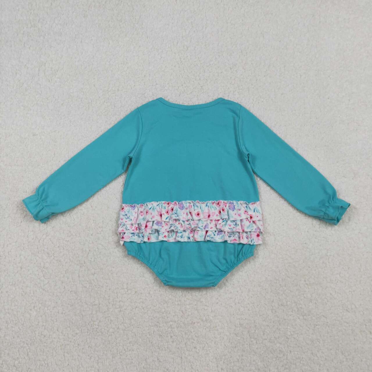Embroidery Floral bow toddle baby girls long sleeve romper