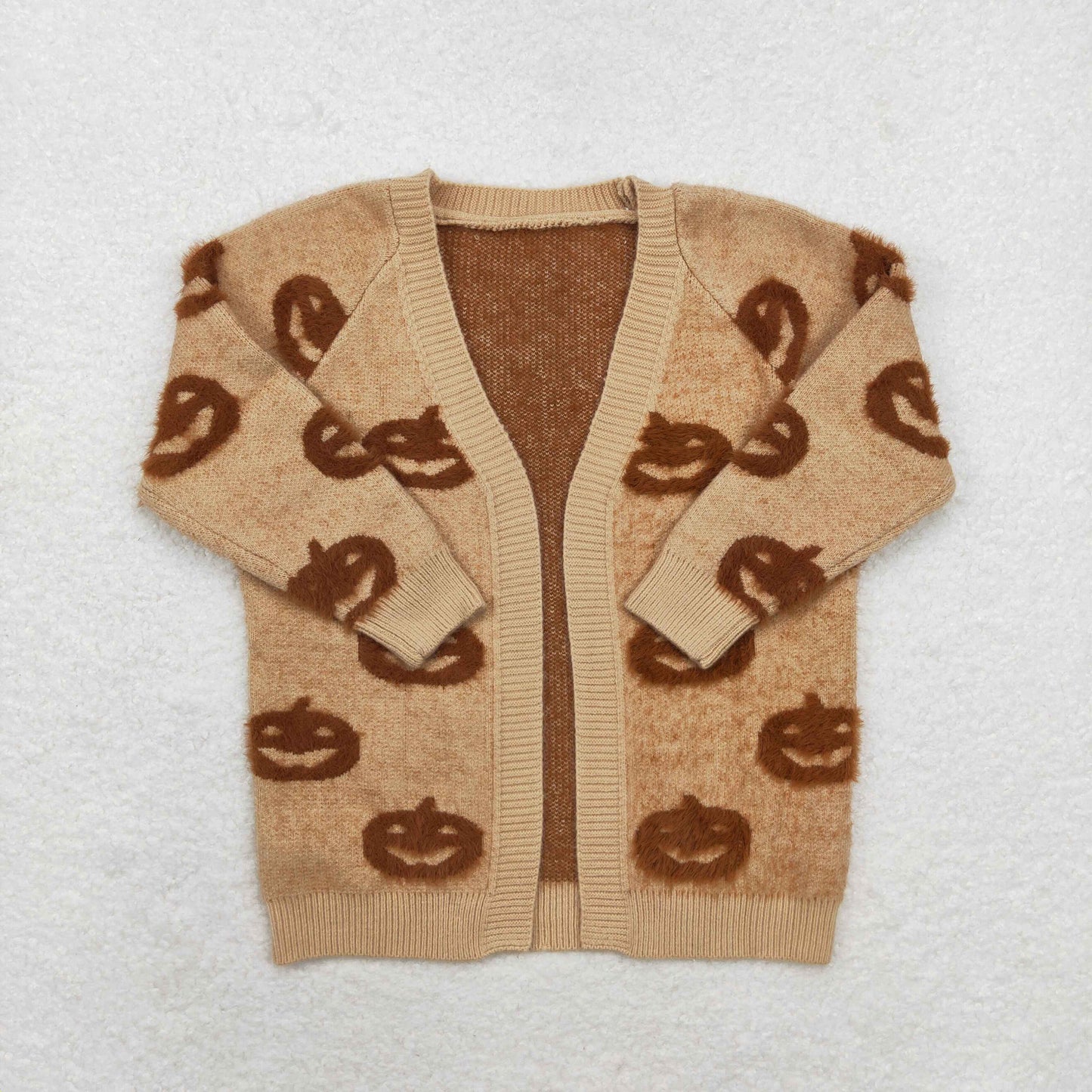 wholesale kids baby girls khaki pumpkin fall winter cardigan