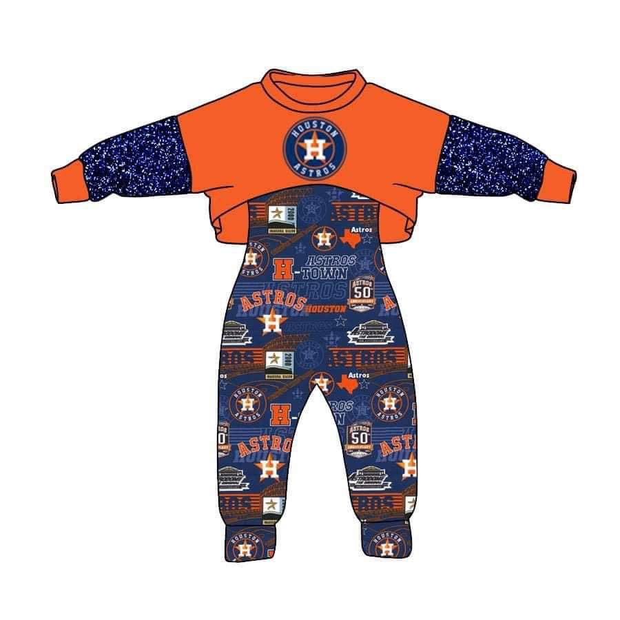 Girls game day team top suspender clothes set