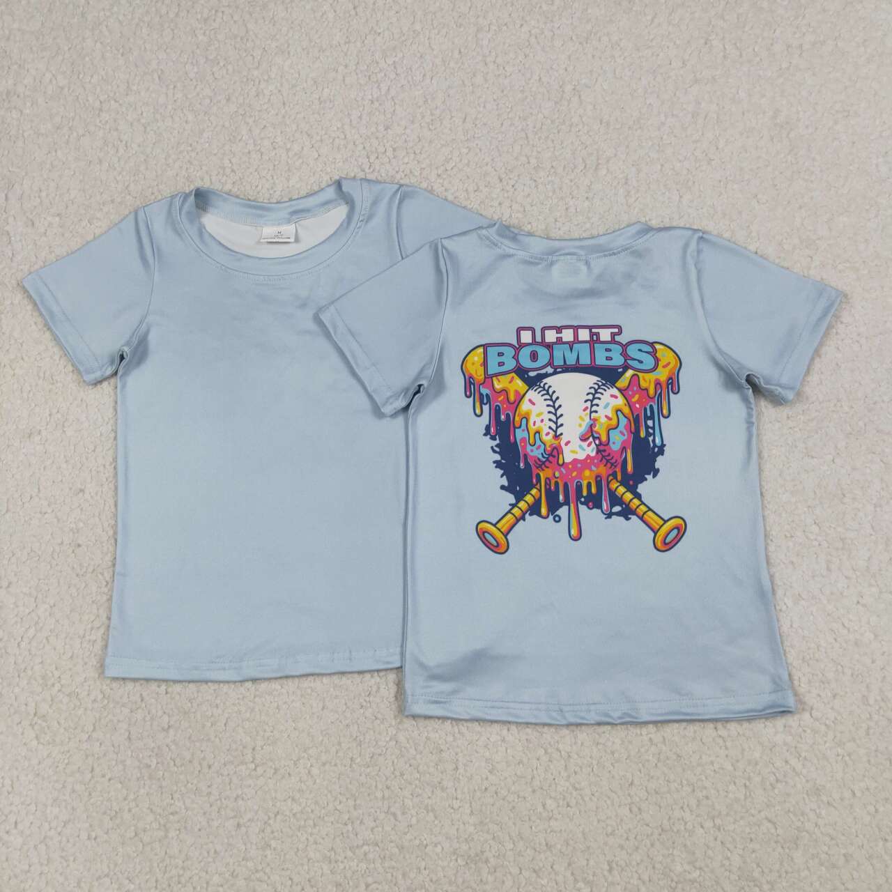 Baseball design kids boy short sleeve top