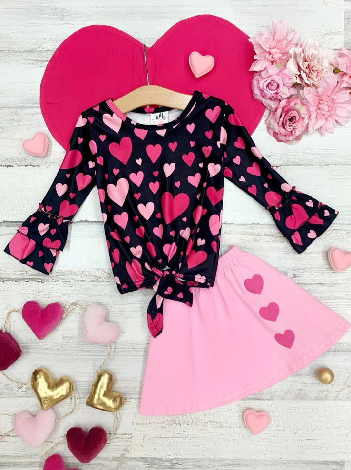 baby girls Valentines day skirt outfit