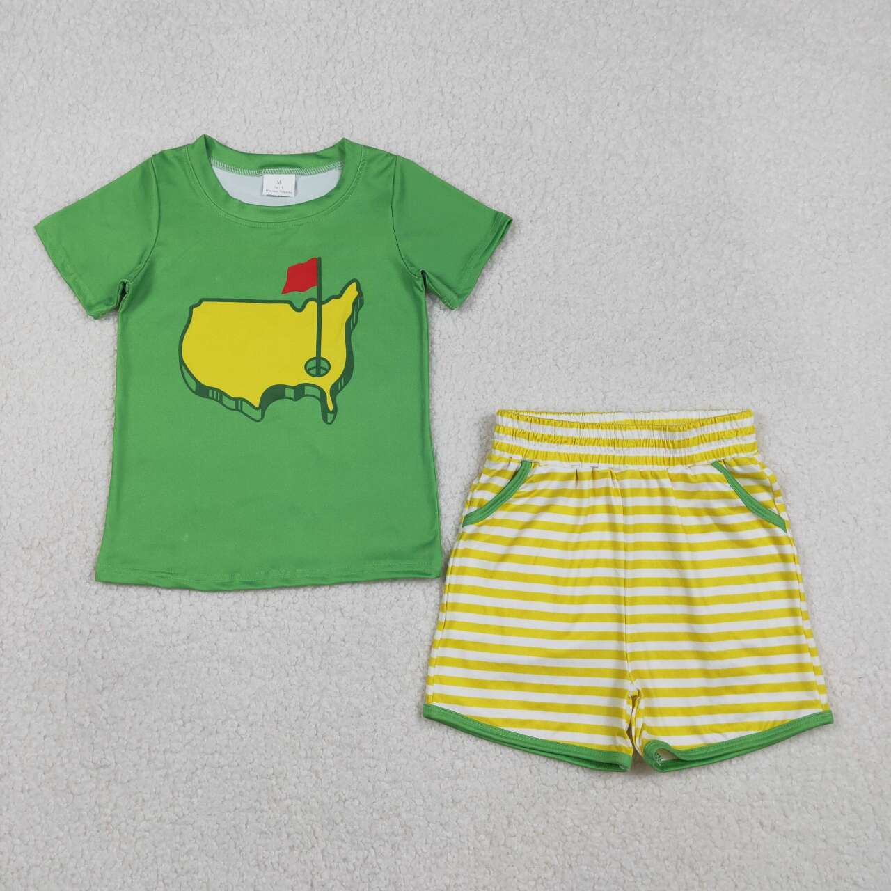 Golf top matching shorts boy summer outfit