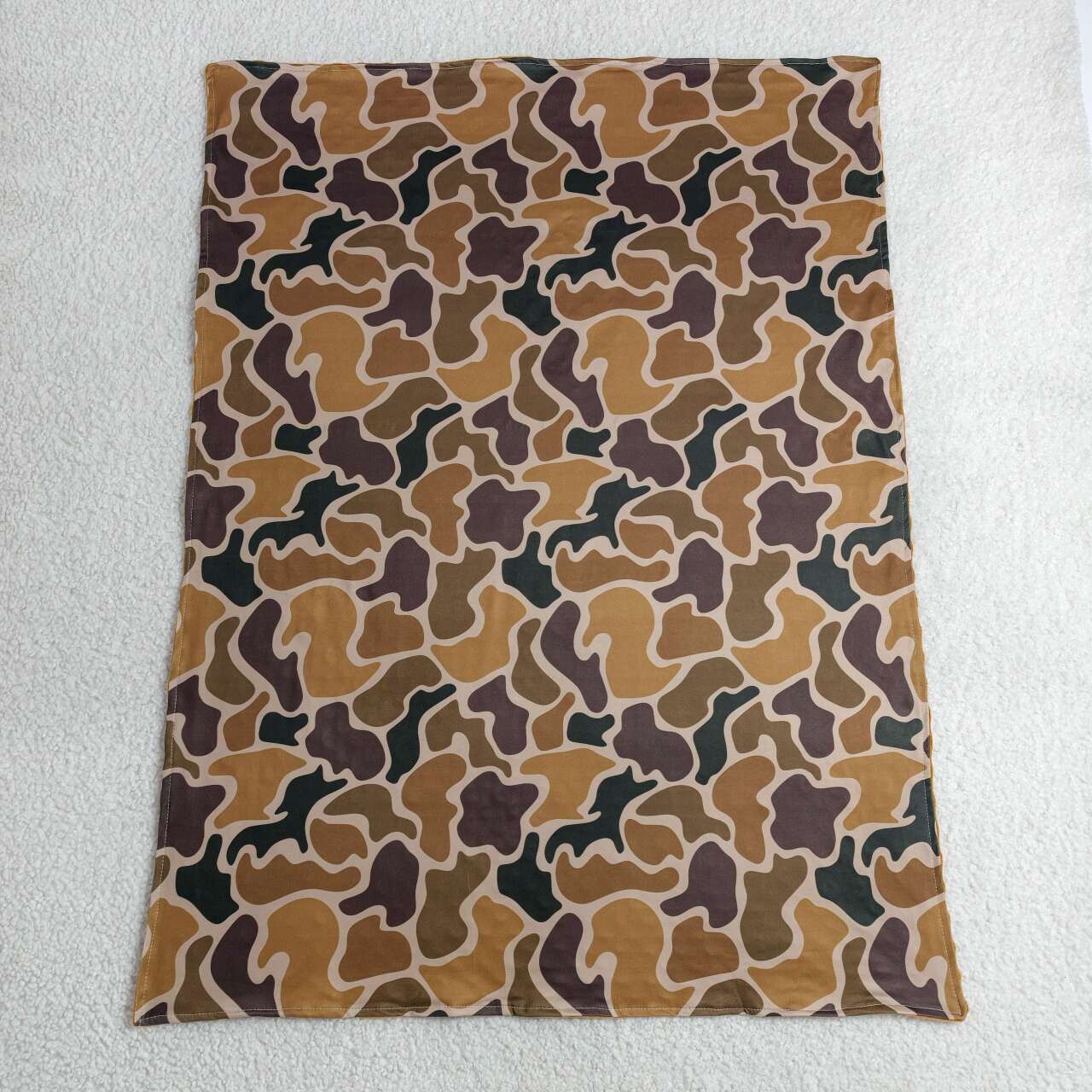 toddle kids brown camo hunting season soft blanket