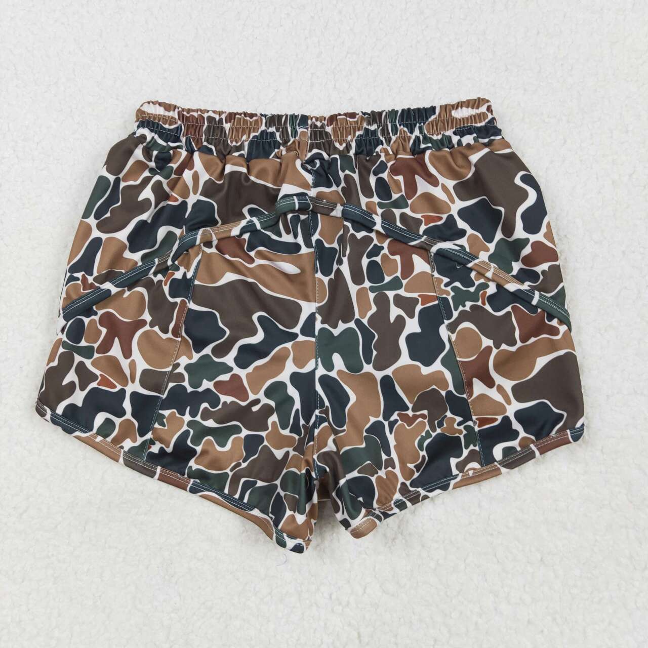 Adult women brown cheetah summer yoga shorts