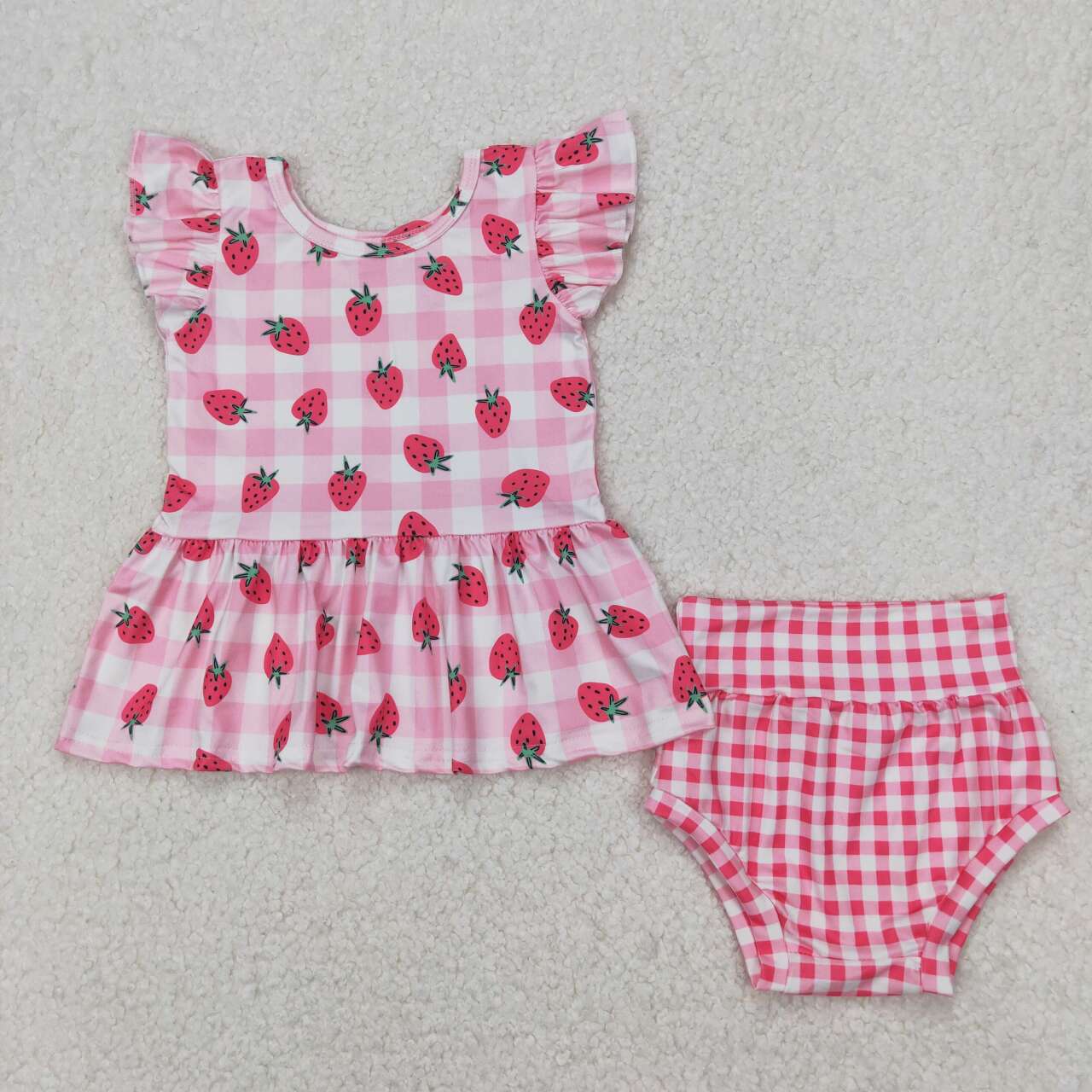 toddle girls strawberry bummies set