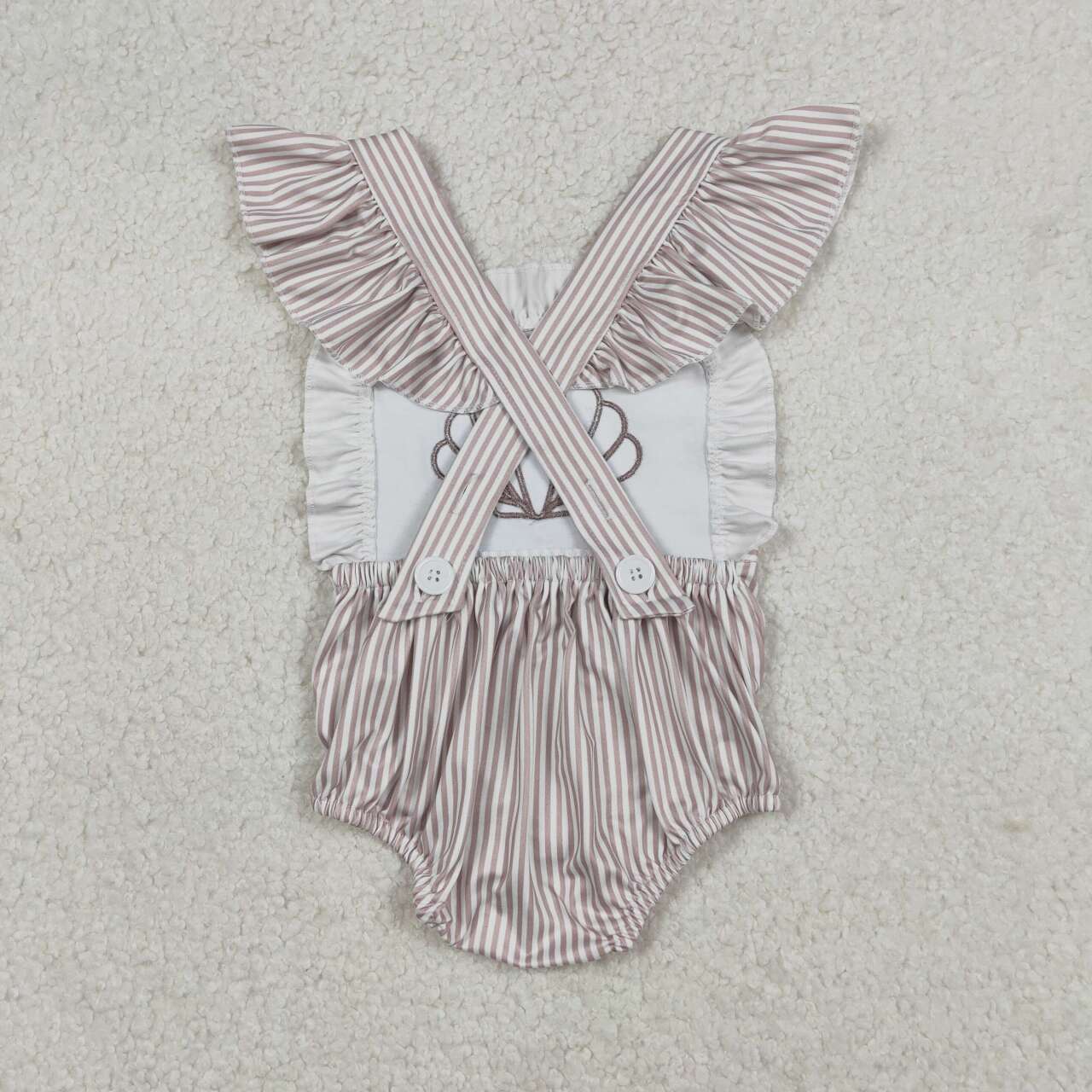 Embroidery Shell print toddle baby romper
