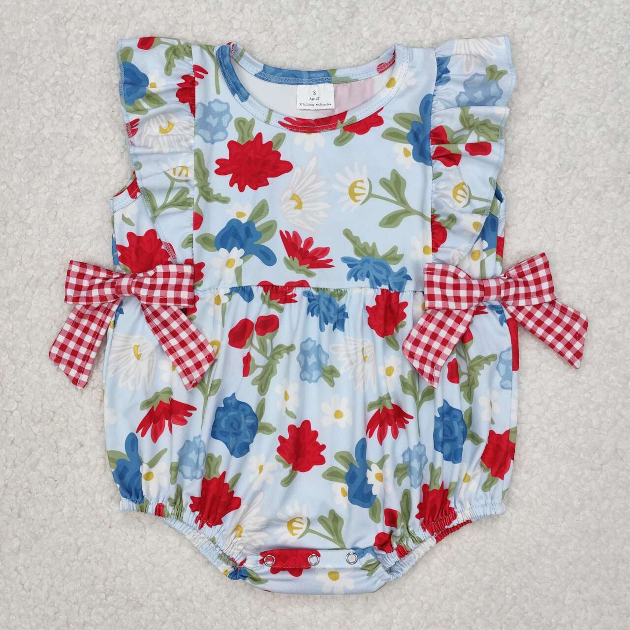 Toddle girls red flower summer romper