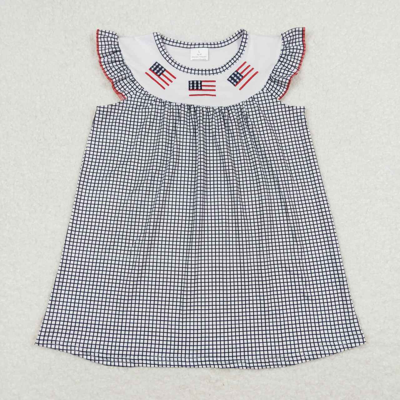 girls embroidery American flag july 4th dress