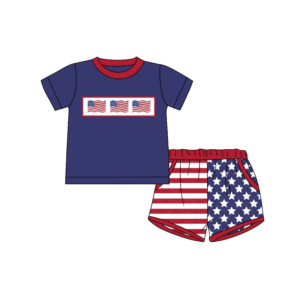 American flag july 4th boy outfit