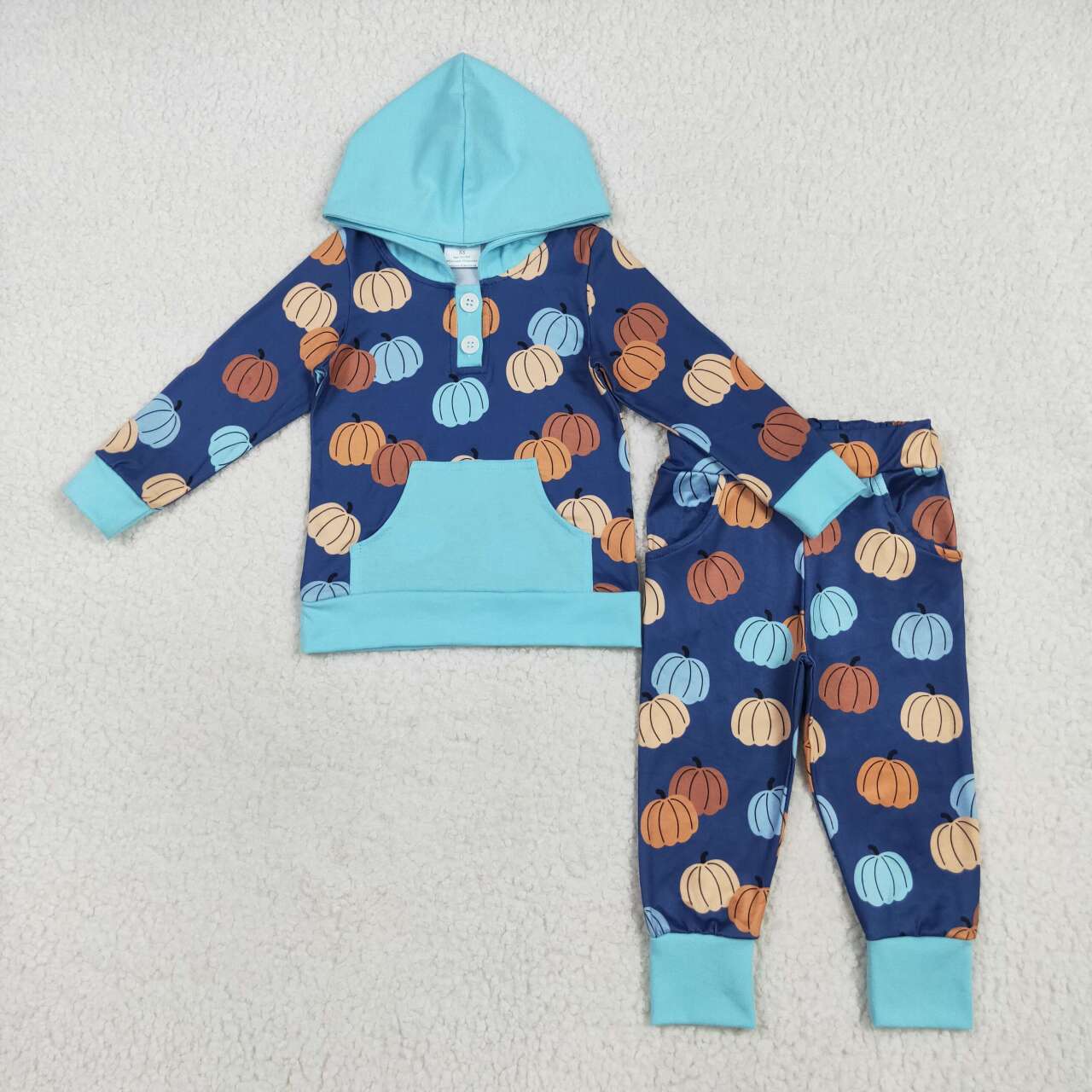 Toddle boy fall pumpkins long sleeve hoodie outfit