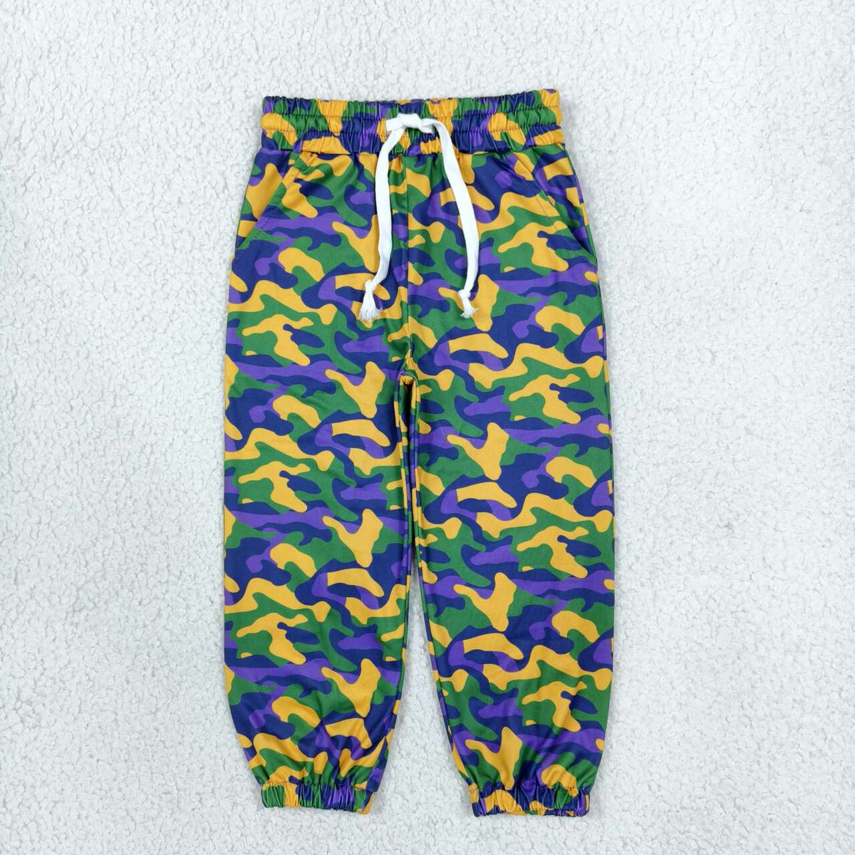 Mardi Gras Camo print kids milk silk leggings pants