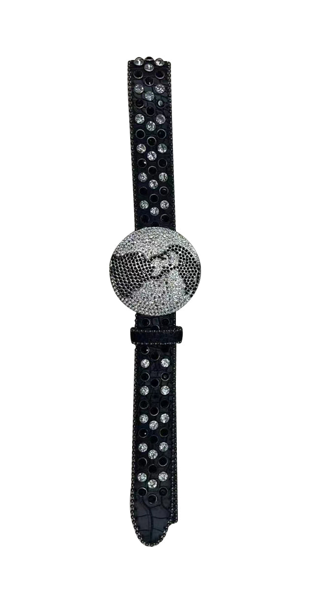 black gemstone toddle kids belt preorder