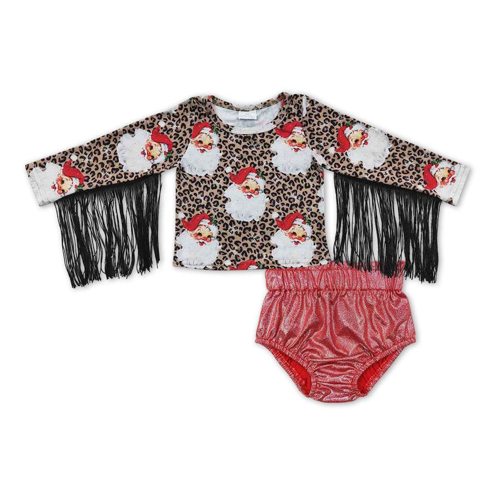 Santa Baby Christmas Tassel Top Disco bummie set