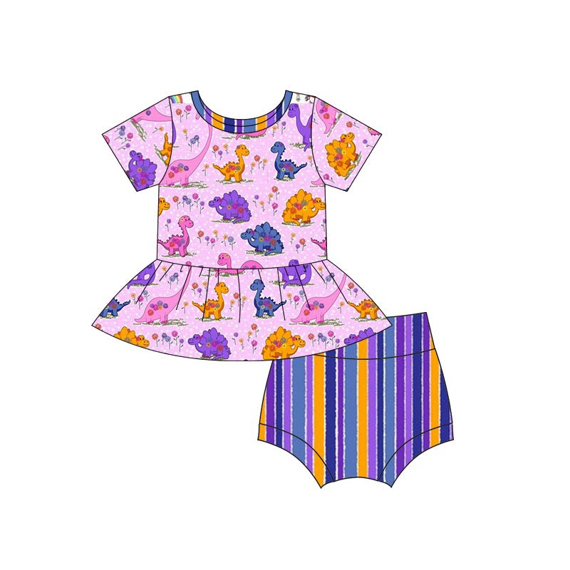 toddle girls dinosaur floral bummies set preorder