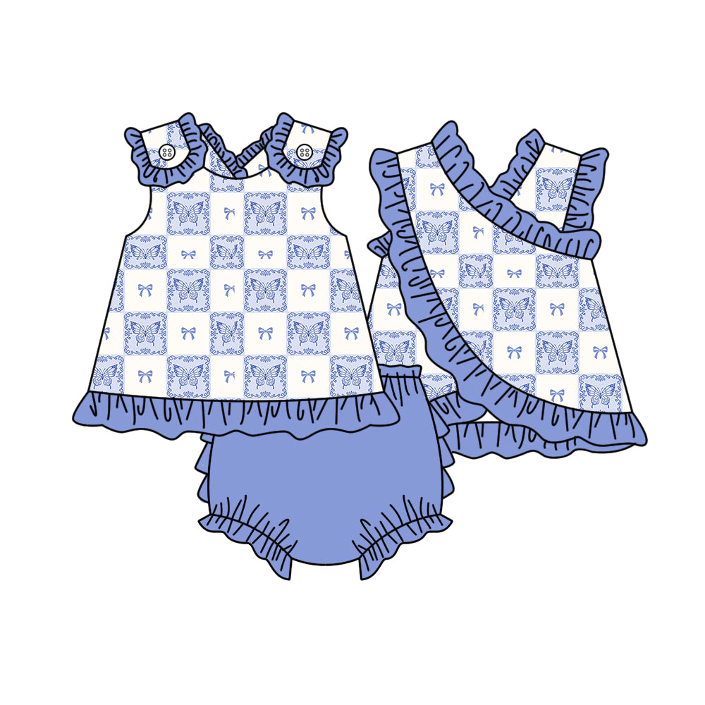 Butterfly design girls summer bummies outfit preorder