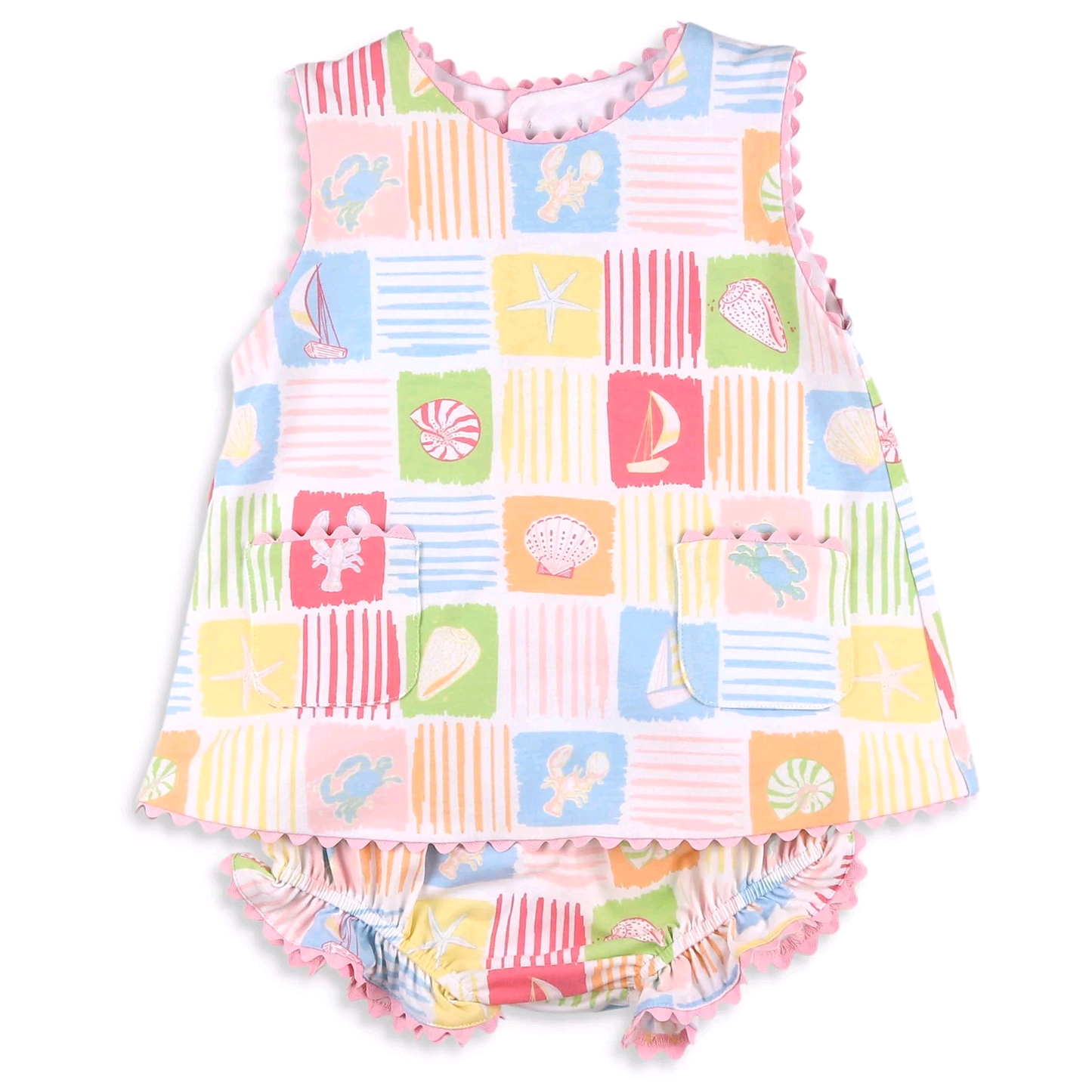 Toddle girls beach design bummies outfit preorder