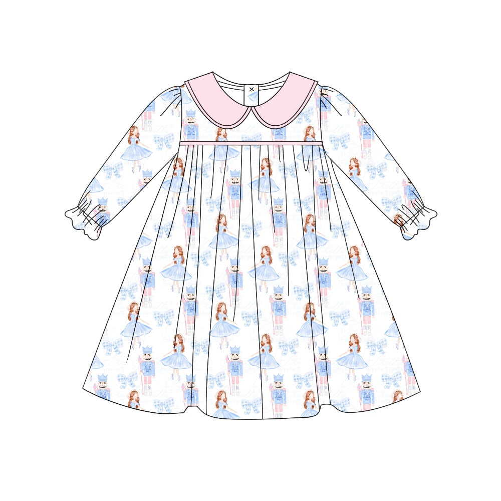 baby girl Christmas soldier long sleeve gown dress preorder