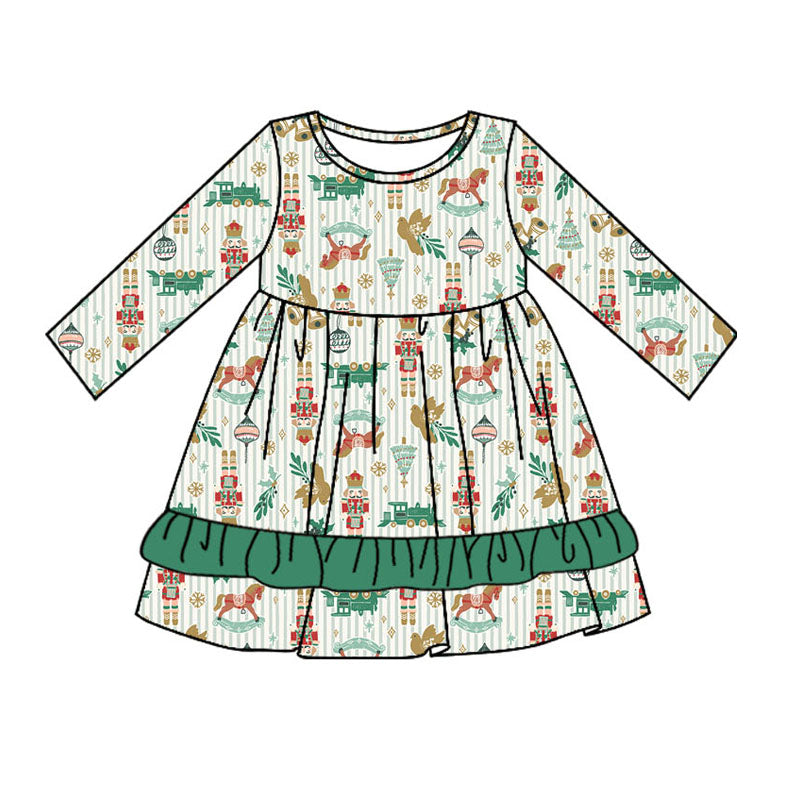 wholesale kids girls christmas soldier gown dress preorder