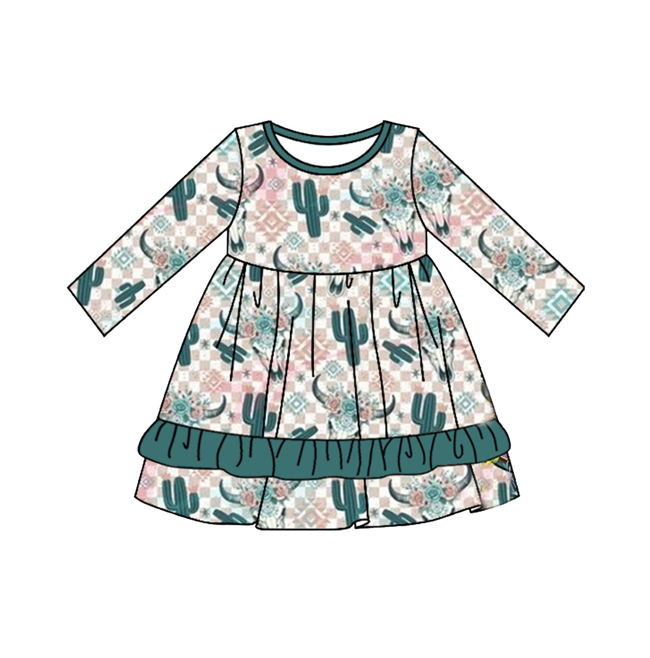 western highland cow cactus baby girls fall winter dress preorder aierwhoesalekidsclothes western highland cow cactus baby girls fall winter dress preorder aierwhoesalekidsclothes