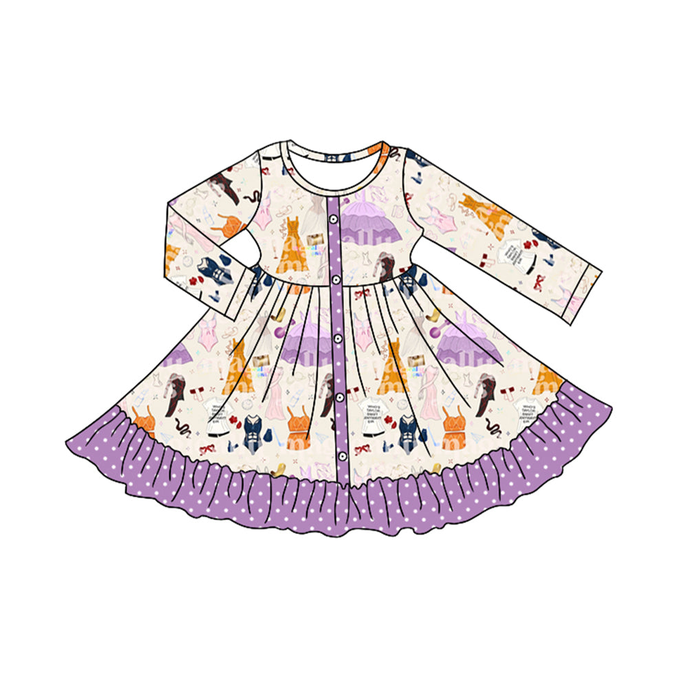 Country music singer long sleeve spring fall dress preorder